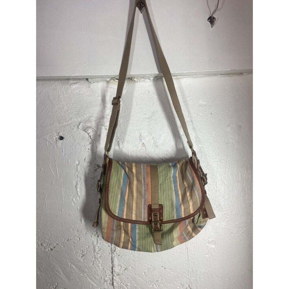 FOSSIL SMALL FOLD OVER COTTON MESSANGER BAG CROSSBODY 12 X 10